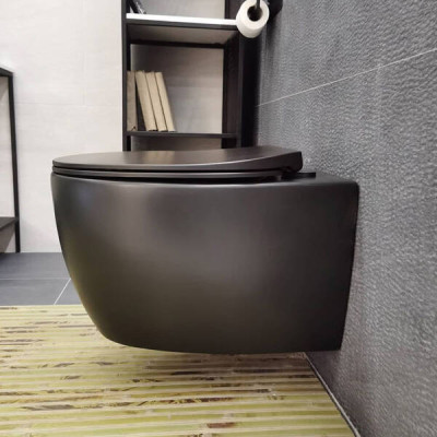 Унітаз підвісний Devit Acqua 3020155B безобідковий з сидінням slim, soft-close, quickfix Унітаз підвісний Devit Acqua 3020155B безобідковий з сидінням slim, soft-close, quickfix