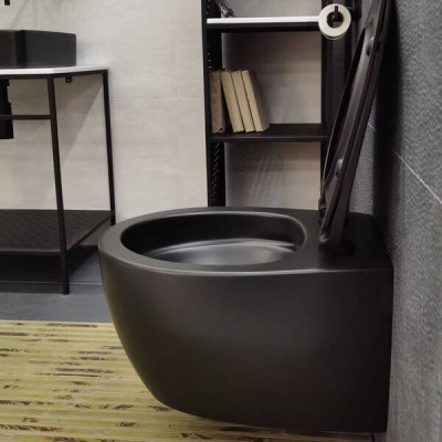 Унітаз підвісний Devit Acqua 3020155B безобідковий з сидінням slim, soft-close, quickfix Унітаз підвісний Devit Acqua 3020155B безобідковий з сидінням slim, soft-close, quickfix