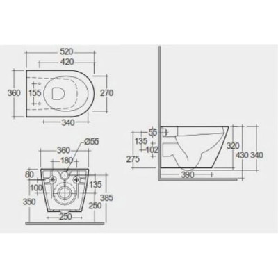 Унітаз підвісний RAK Ceramics Feeling RST23504A Rimless Унітаз підвісний RAK Ceramics Feeling RST23504A Rimless