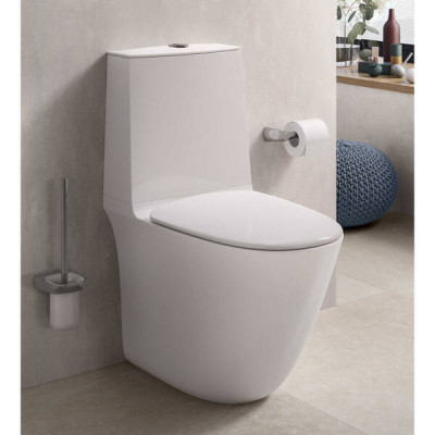 Унітаз компакт RAK Ceramics Sensation SENWC1146AWHA безобідковий з бачком SENWT1800AWHA і сидінням SENSC3901WH Soft Close Унітаз компакт RAK Ceramics Sensation SENWC1146AWHA безобідковий з бачком SENWT1800AWHA і сидінням SENSC3901WH Soft Close