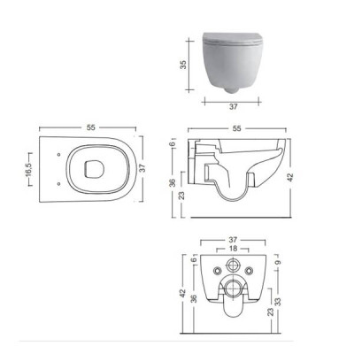 Унітаз підвісний NIC Design PIN 003 705 013