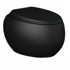 Унітаз підвісний Rak Ceramics CLOUD CLOWC1446504A + CLOSC3901504 з кришкою Duroplast, SLIM, Soft Close, Quick Release, безобідковий, чорний матовий