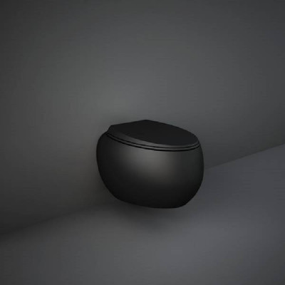 Унітаз підвісний Rak Ceramics CLOUD CLOWC1446504A + CLOSC3901504 з кришкою Duroplast, SLIM, Soft Close, Quick Release, безобідковий, чорний матовий Унітаз підвісний Rak Ceramics CLOUD CLOWC1446504A + CLOSC3901504 з кришкою Duroplast, SLIM, Soft Close, Quick Release, безобідковий, чорний матовий