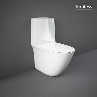 Унітаз-компакт RAK Ceramics Sensation SENWC1146AWHA без зливного бачка та сидіння безобідковий