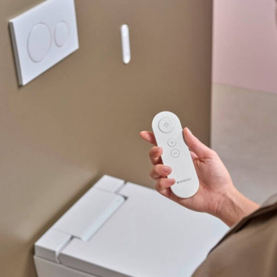 Унітаз-біде підвісний Geberit AquaClean Alba 146.350.01.1, KeraTect, накладка біла