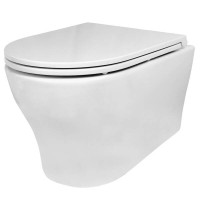 Унітаз підвісний Devit Fresh 3121121 безобідковий з кришкою soft close, Vortex Flush