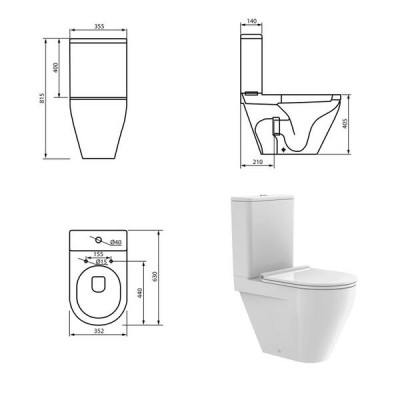 Унітаз-компакт Devit Laguna 3010110 Clean Pro із сидінням з дюропласту Soft Close quick-fix Унітаз-компакт Devit Laguna 3010110 Clean Pro із сидінням з дюропласту Soft Close quick-fix