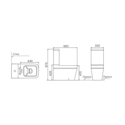 Унітаз-компакт Devit Optima 3110140 безобідковий з кришкою Soft-Close Унітаз-компакт Devit Optima 3110140 безобідковий з кришкою Soft-Close