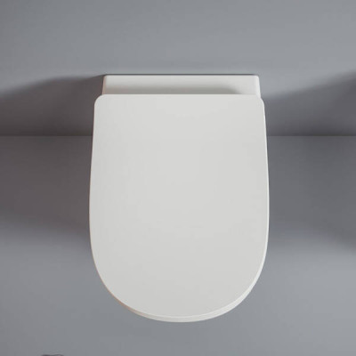 Унітаз підвісний ArtCeram Ten TEV006 01; 00+TEA005 01 безобідковий з кришкою soft-close білий глянцевий