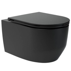 Унітаз підвісний Devit Art 3.0 3030140B безобідковий з кришкою soft-close, Vortex Flush, чорний мат
