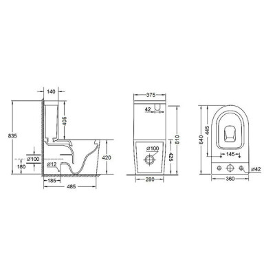 Унитаз-компакт Qtap Stork/Swan безободковый с сиденьем Soft-close QT15222178W Унитаз-компакт Qtap Stork/Swan безободковый с сиденьем Soft-close QT15222178W
