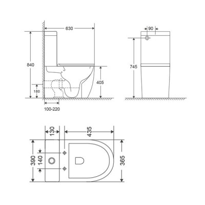 Унитаз-компакт Qtap Robin Ultra Quiet безободковый с сиденьем Soft-close QT13222128AUQ1W