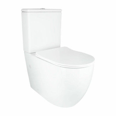 Унитаз напольный Qtap Grand Ultra Quiet безободковый с сиденьем Soft-close WHITE QT26228301W