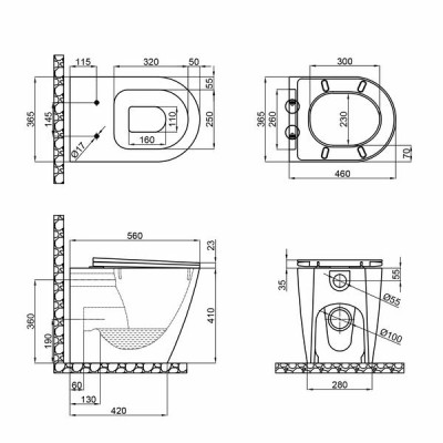 Унитаз напольный Qtap Swan безободковый с сиденьем Soft-close QT16223178W Унитаз напольный Qtap Swan безободковый с сиденьем Soft-close QT16223178W