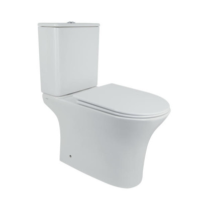 Унитаз-компакт Qtap Presto безободковый с сиденьем Soft-close QT24221217AW
