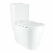 Унитаз-моноблок напольный Qtap Swan Ultra Quiet безободковый с сиденьем Soft-Close WHITE QT16226080AW