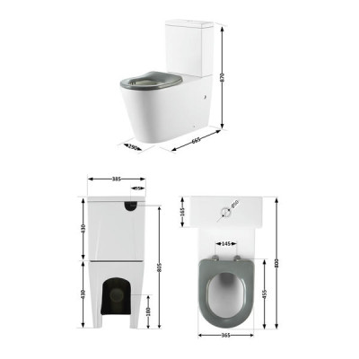 Унитаз напольный Qtap Freedom инклюзивный Rimless безободковый с сиденьем Soft-Close WHITE QT22226098W Унитаз напольный Qtap Freedom инклюзивный Rimless безободковый с сиденьем Soft-Close WHITE QT22226098W