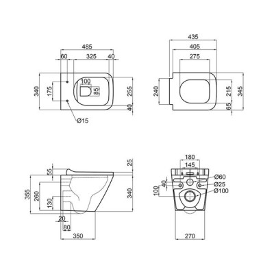 Унитаз подвесной Qtap Tern безободковый с сиденьем Soft-close QT1733052ERMB Унитаз подвесной Qtap Tern безободковый с сиденьем Soft-close QT1733052ERMB
