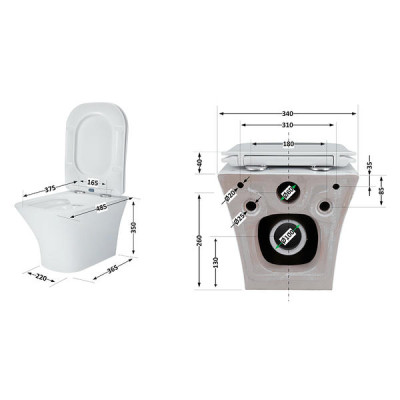 Унитаз подвесной Qtap Presto безободковый с сиденьем Soft-close QT24332615EW