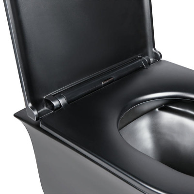 Унітаз підвісний Qtap Virgo безобідковий з сидінням Soft-close QT1833051ERMB Унітаз підвісний Qtap Virgo безобідковий з сидінням Soft-close QT1833051ERMB