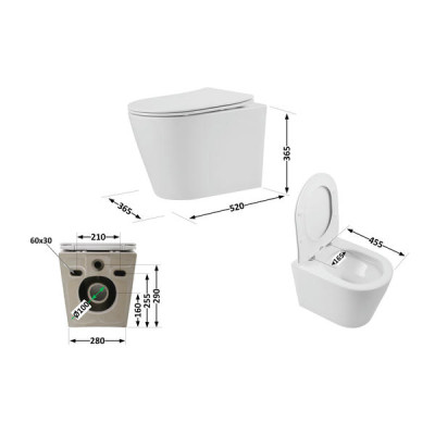 Унітаз підвісний Qtap Scorpio безободковий Ultra Quiet з сидінням Soft-close QT1433053EUQW