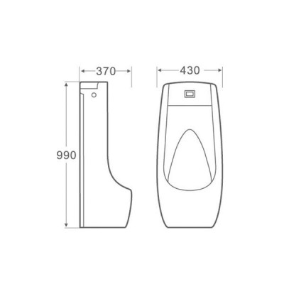 Пісуар підлоговий Qtap Scorpio з ІЧ-датчиком автоматичного змиву 430х370х990 White QT1488101HW Пісуар підлоговий Qtap Scorpio з ІЧ-датчиком автоматичного змиву 430х370х990 White QT1488101HW