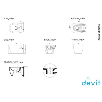 Біде підвісне Devit Acqua 2020155 Біде підвісне Devit Acqua 2020155