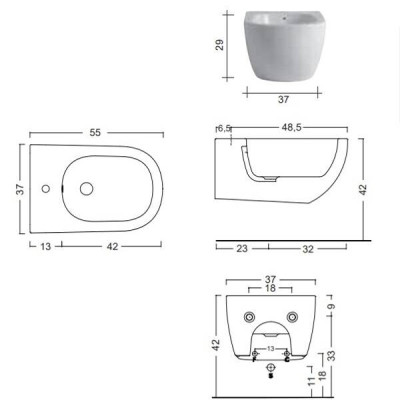 Біде підвісне NIC Design 004 706 013 PIN