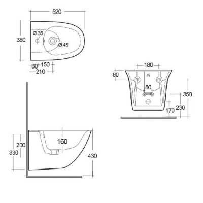 Біде підвісне Rak Ceramics Sensation SENBD2101AWHA Біде підвісне Rak Ceramics Sensation SENBD2101AWHA