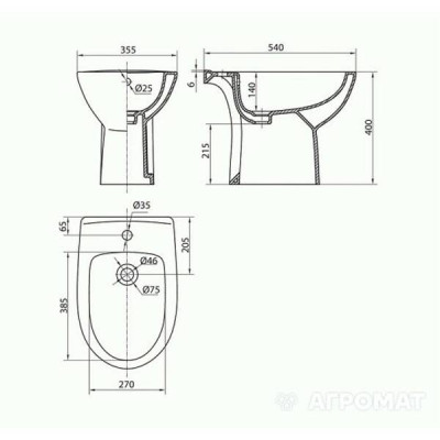 Біде підлогове Kolo Freja L75000 Біде підлогове Kolo Freja L75000