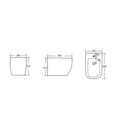 Біде підлогове Qtap Robin 560x355x410 White QT13442141CW Біде підлогове Qtap Robin 560x355x410 White QT13442141CW