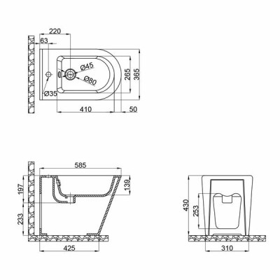 Біде підлогове Qtap Scorpio 530x360x395 Matt black QT14441003CMB Біде підлогове Qtap Scorpio 530x360x395 Matt black QT14441003CMB