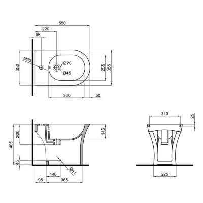 Біде підлогове Qtap Presto 540х340х400 White QT24441217C Біде підлогове Qtap Presto 540х340х400 White QT24441217C