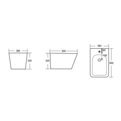 Биде подвесное Qtap Tern New MATT BLACK QT17551303GMB Биде подвесное Qtap Tern New MATT BLACK QT17551303GMB