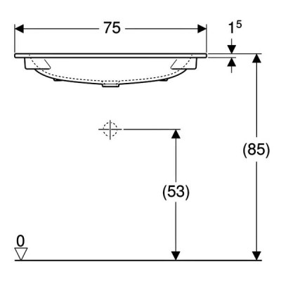 Раковина Geberit iCon 501.844.00.3 вбудована 75 см