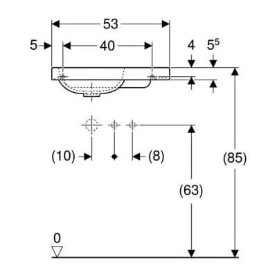 Раковина Geberit iCon Light 501.832.00.1 53 см білий глянець Раковина Geberit iCon Light 501.832.00.1 53 см білий глянець