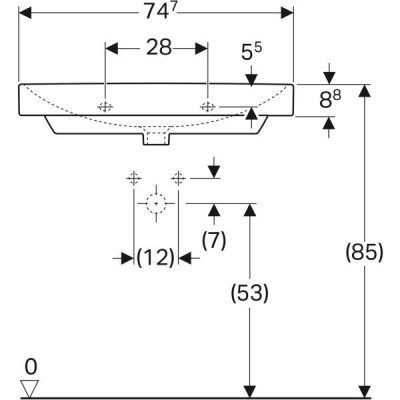 Раковина Geberit Smyle Square 500.249.01.1 75 см Раковина Geberit Smyle Square 500.249.01.1 75 см