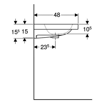 Раковина Geberit iCon Light 501.834.00.1 60 см Раковина Geberit iCon Light 501.834.00.1 60 см
