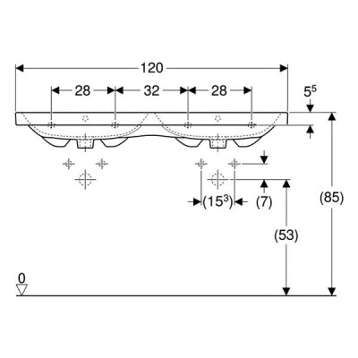 Раковина Geberit iCon Light 501.838.00.3 подвійна 120 см