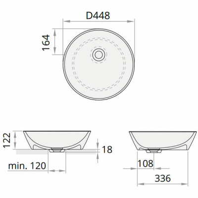 Раковина PAA Deco MF IDECS/00 45 см, колір білий матовий Раковина PAA Deco MF IDECS/00 45 см, колір білий матовий