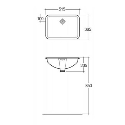 Раковина RAK Ceramics Cleo OC143AWHA 51 см під стільницю Раковина RAK Ceramics Cleo OC143AWHA 51 см під стільницю