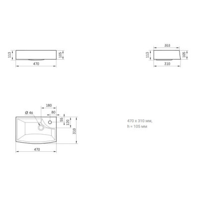 Раковина PAA Mini Step IMST/00 47 см Раковина PAA Mini Step IMST/00 47 см