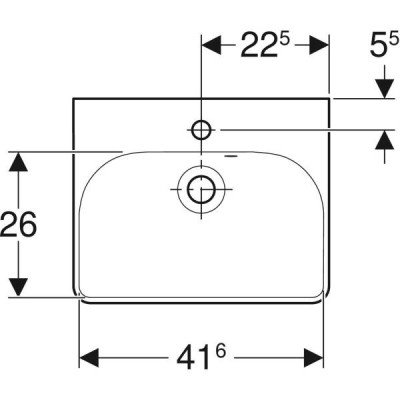 Раковина Geberit Smyle Square 500.222.01.1 45 см Раковина Geberit Smyle Square 500.222.01.1 45 см