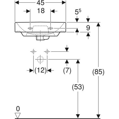 Раковина Geberit Smyle Square 500.222.01.1 45 см Раковина Geberit Smyle Square 500.222.01.1 45 см