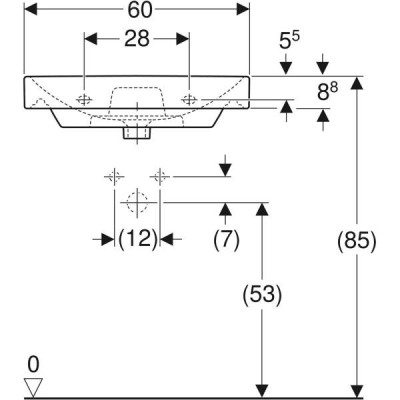 Раковина Geberit Smyle Square 500.229.01.1 60 см Раковина Geberit Smyle Square 500.229.01.1 60 см