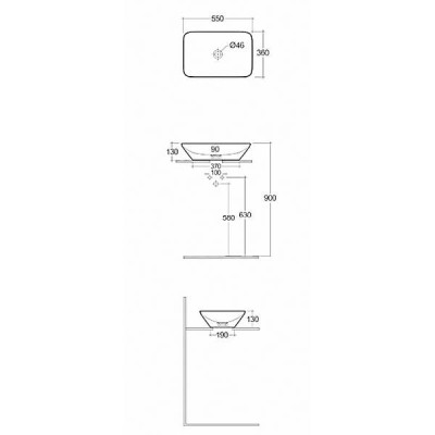 Раковина RAK Ceramics Variant VARCT55500AWHA 55 см на стільницю Раковина RAK Ceramics Variant VARCT55500AWHA 55 см на стільницю