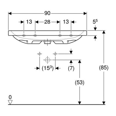 Раковина Geberit iCon Light 501.836.00.1 90 см білий глянець Раковина Geberit iCon Light 501.836.00.1 90 см білий глянець