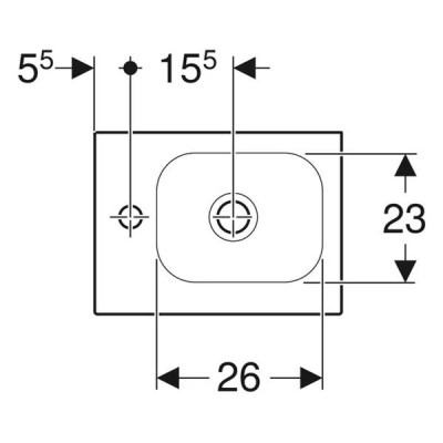 Раковина Geberit iCon Light 501.831.00.1 асиметрична, під змішувач зліва 38 см Раковина Geberit iCon Light 501.831.00.1 асиметрична, під змішувач зліва 38 см