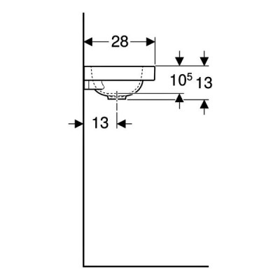 Раковина Geberit iCon Light 501.831.00.1 асиметрична, під змішувач зліва 38 см Раковина Geberit iCon Light 501.831.00.1 асиметрична, під змішувач зліва 38 см