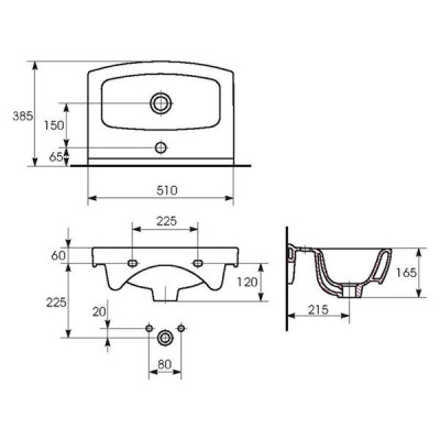 Раковина Mito Cersania ( CCWF1000468071 / K11-0044-EX1 ) 50 см, білий глянець Раковина Mito Cersania ( CCWF1000468071 / K11-0044-EX1 ) 50 см, білий глянець